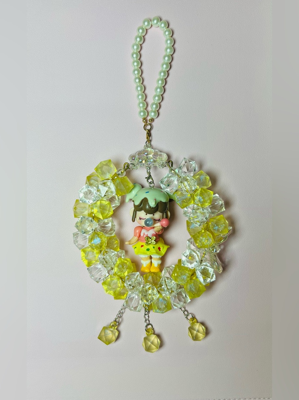 Nanci Teatime ice-cream cone car hanger. Handmade